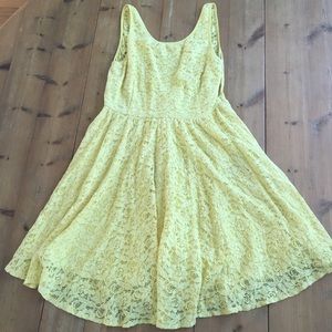 Urban Outfitters Summer Yellow Lace Midi Dress